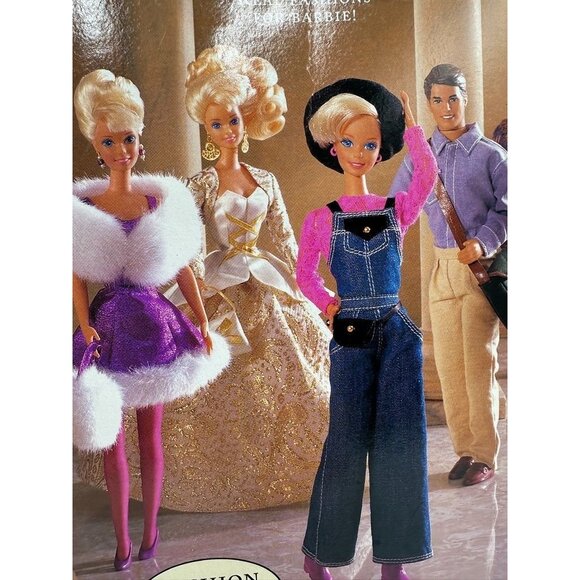 Vintage 1995 NIP Mattel Barbie Fashion Avenue Deluxe Gold Gown Purse Shoes 14307 - Picture 5 of 5